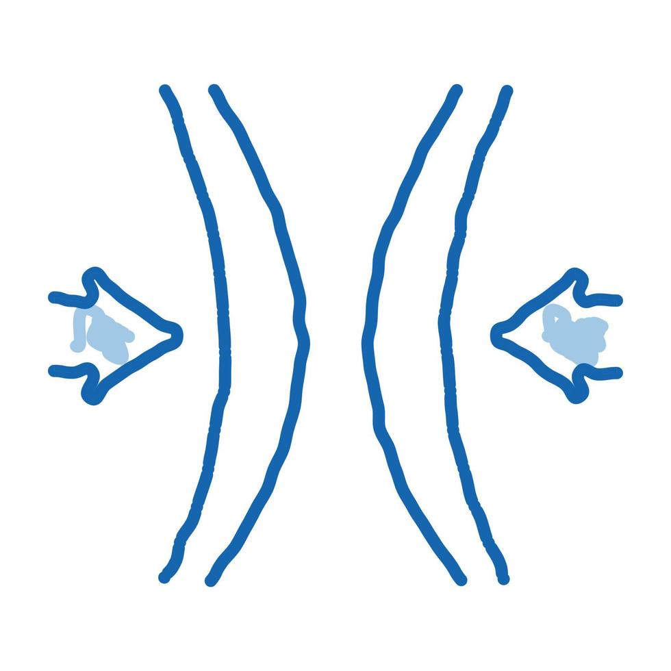 bloque cuerdas vocales doodle icono dibujado a mano ilustración vector