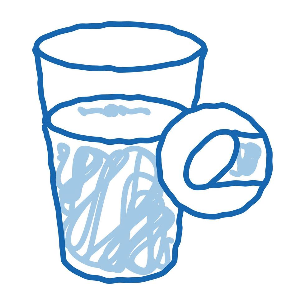 taza de agua dulce doodle icono dibujado a mano ilustración vector