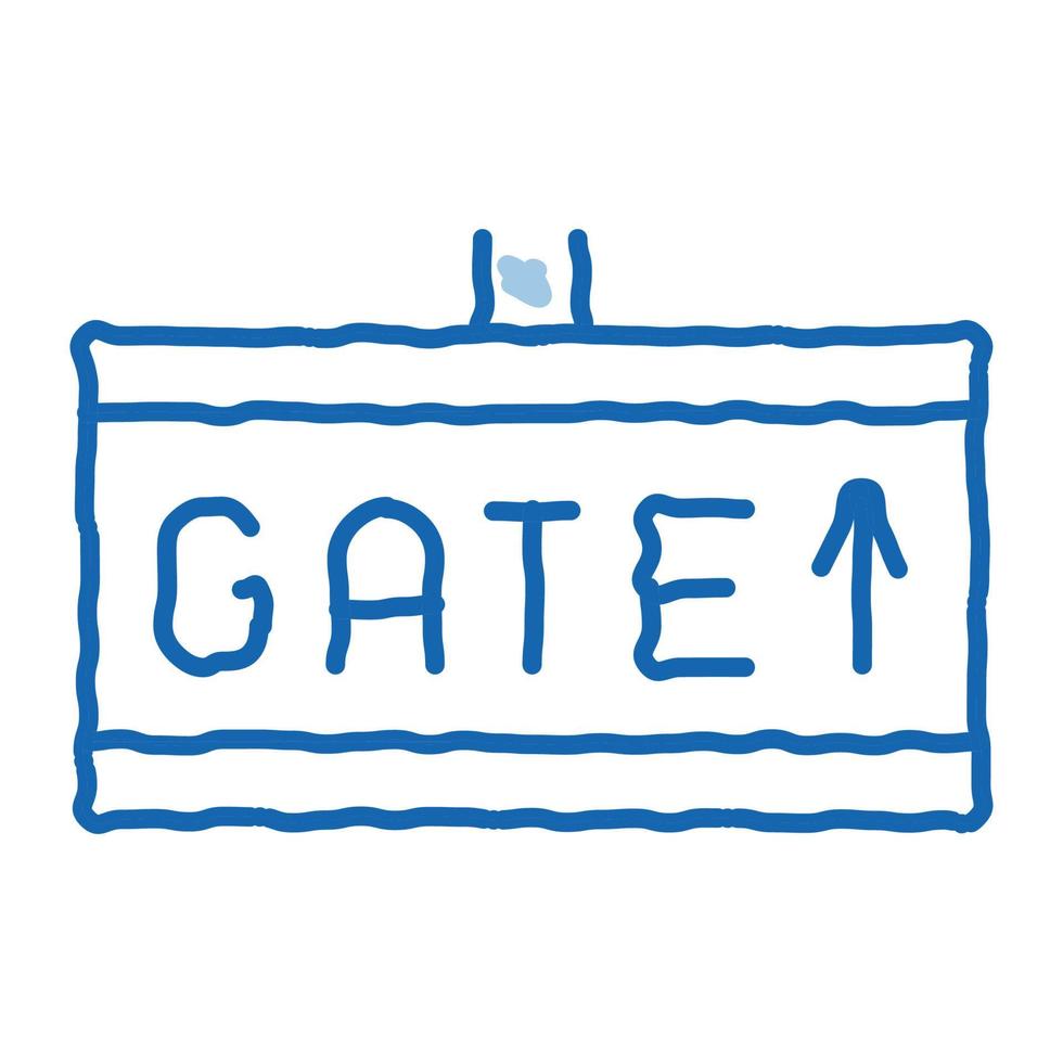 Gate Arrow Direction Tablet doodle icon hand drawn illustration vector