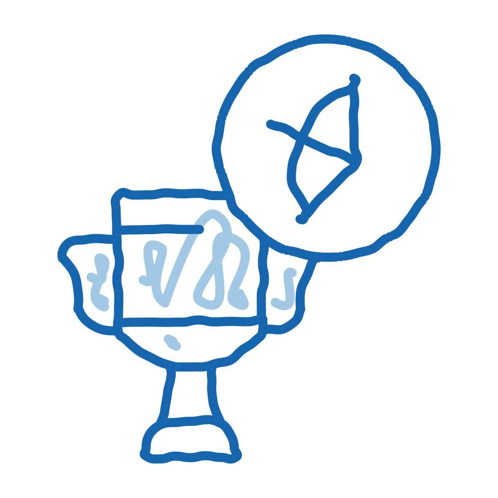 Archery Championship Cup doodle icon hand drawn illustration vector