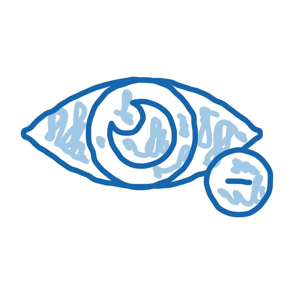 dioptría miopía ojo visión doodle icono dibujado a mano ilustración vector