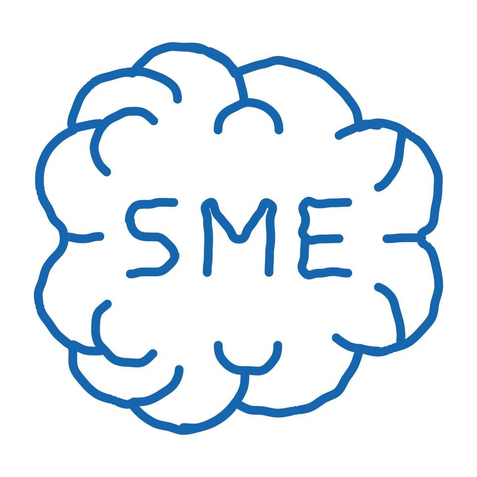 Human Brain Sme Business doodle icon hand drawn illustration vector