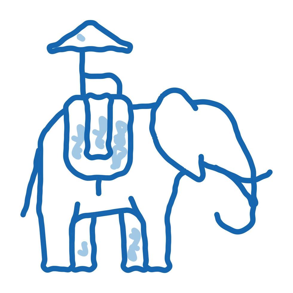 elefante para excursiones doodle icono dibujado a mano ilustración vector