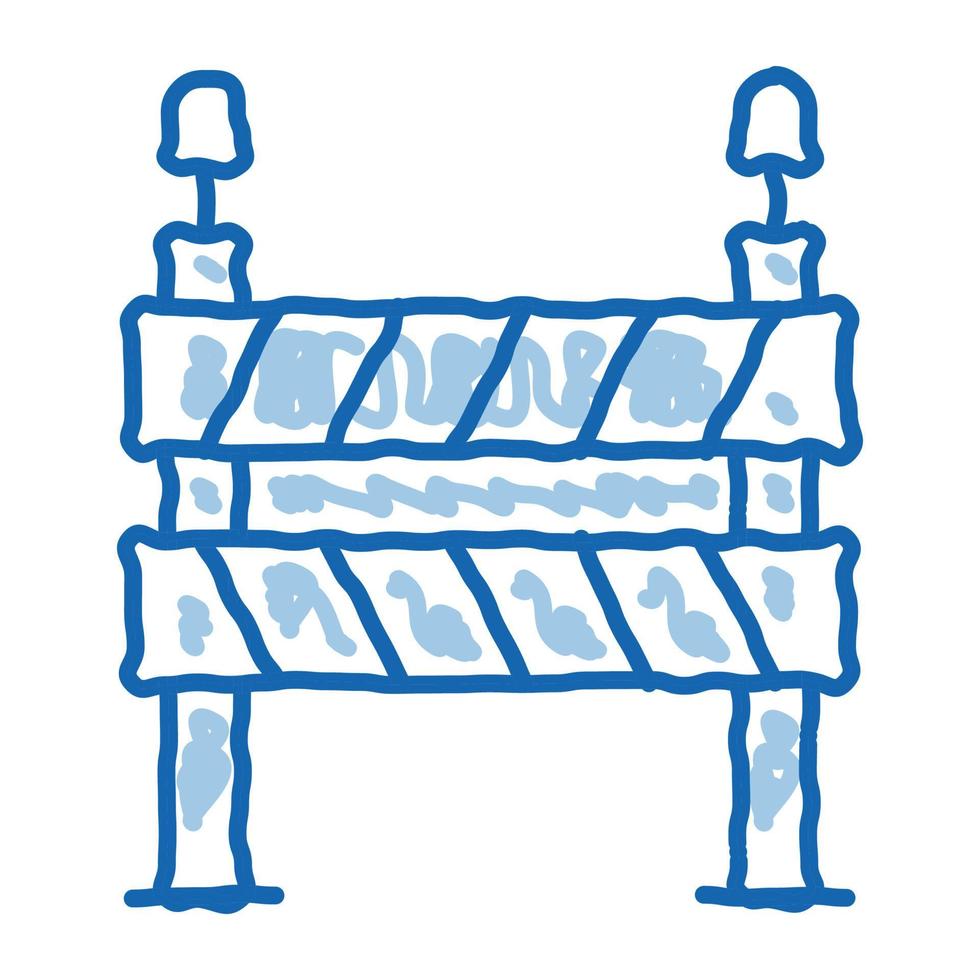 ilustración de dibujado a mano de icono de doodle de barrera de carretera vector