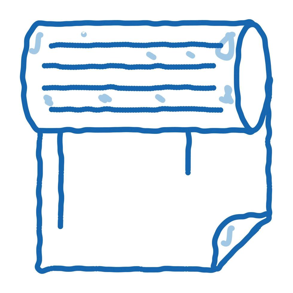 rollo de papel doodle icono dibujado a mano ilustración vector