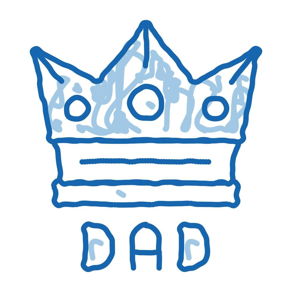 padre corona doodle icono dibujado a mano ilustración vector