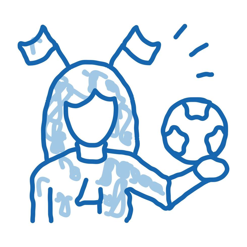 ilustración de icono de animadora de fútbol de mujer vector