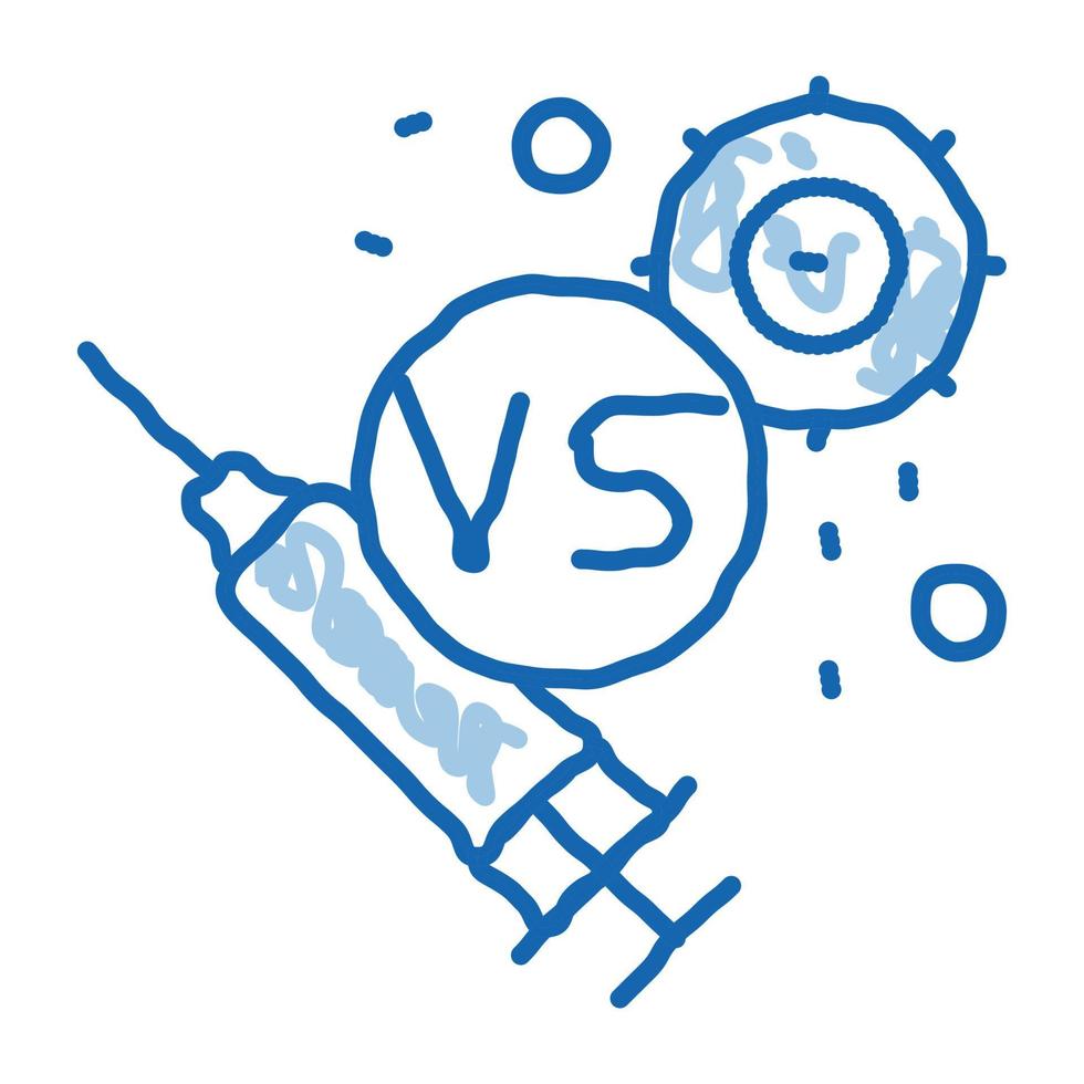 anti-virus injection doodle icon hand drawn illustration vector