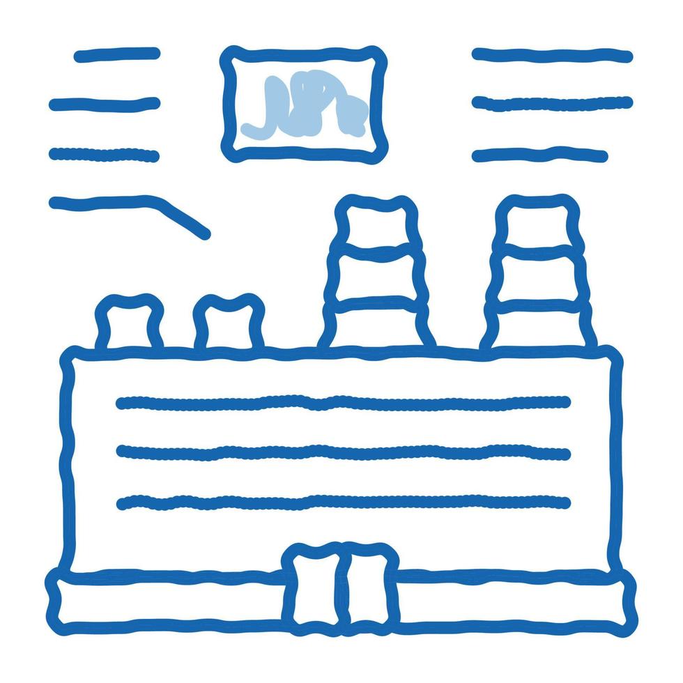 technical analysis of thermal station doodle icon hand drawn illustration vector