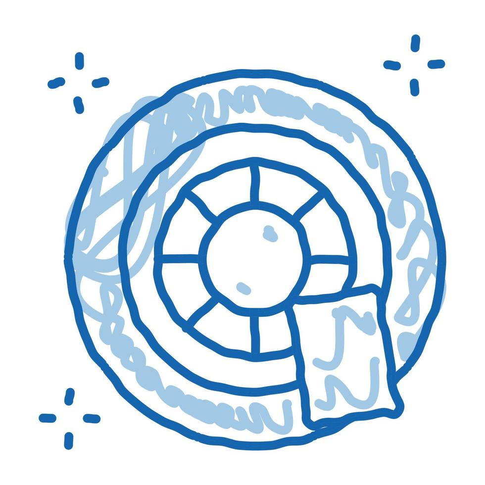 car wheel cleaning doodle icon hand drawn illustration vector