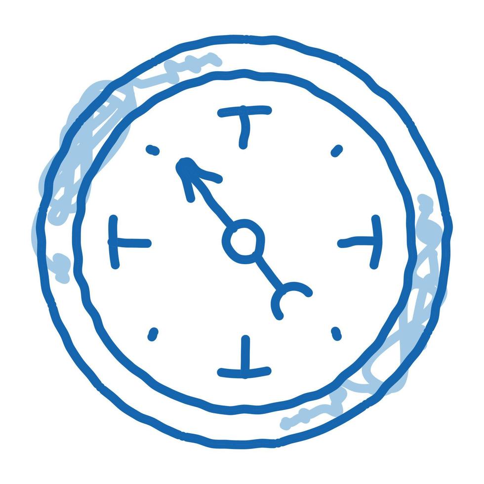 clock shows time doodle icon hand drawn illustration vector