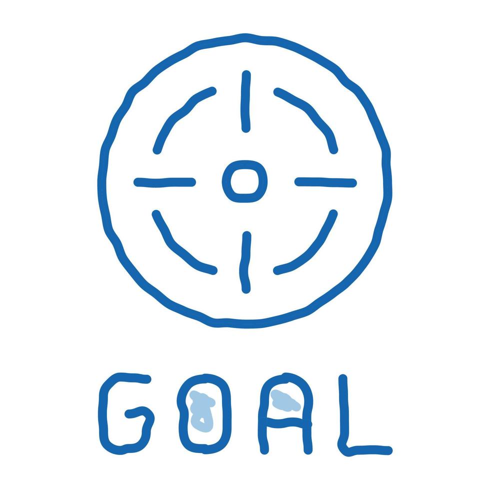 target goal doodle icon hand drawn illustration vector