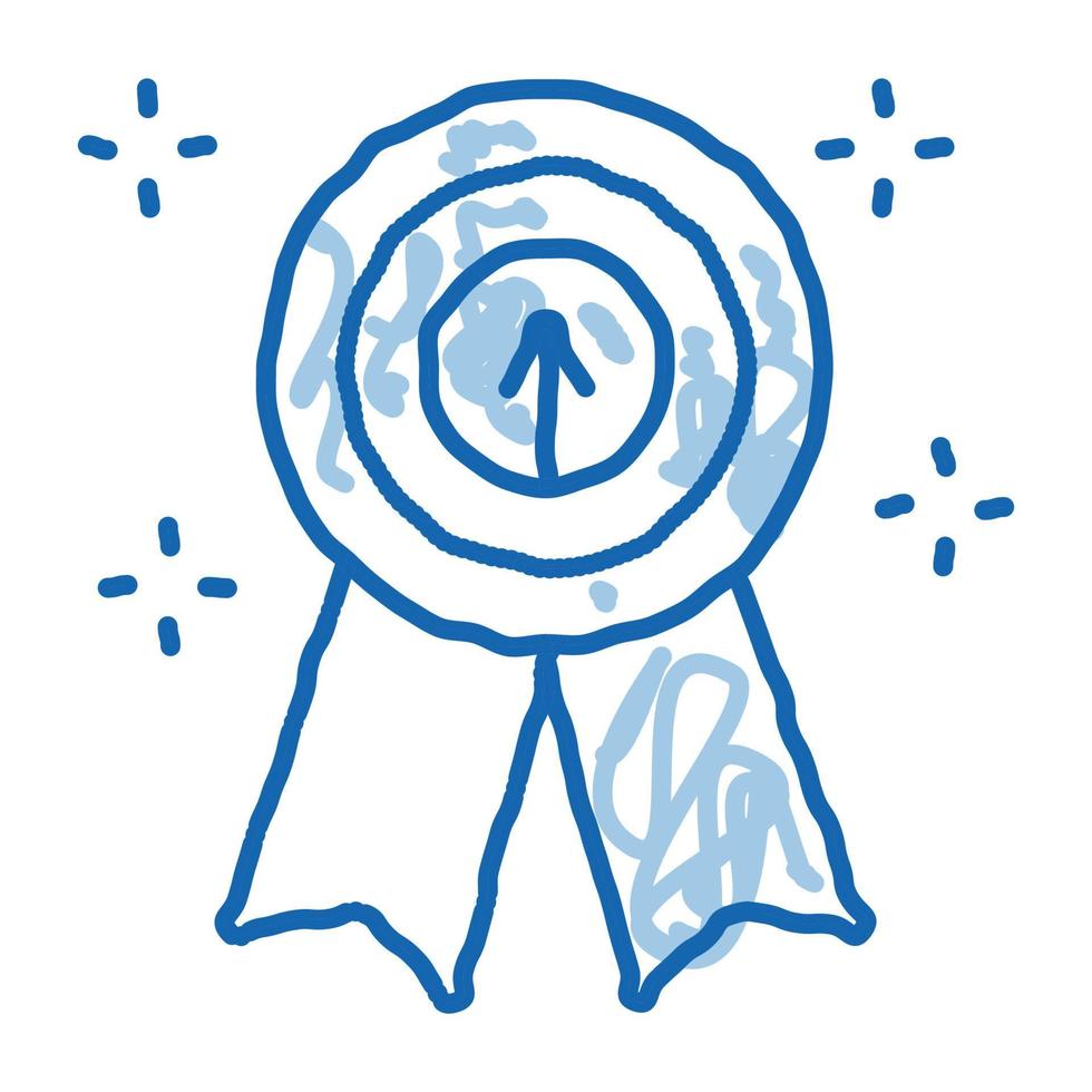 achievement medal doodle icon hand drawn illustration vector