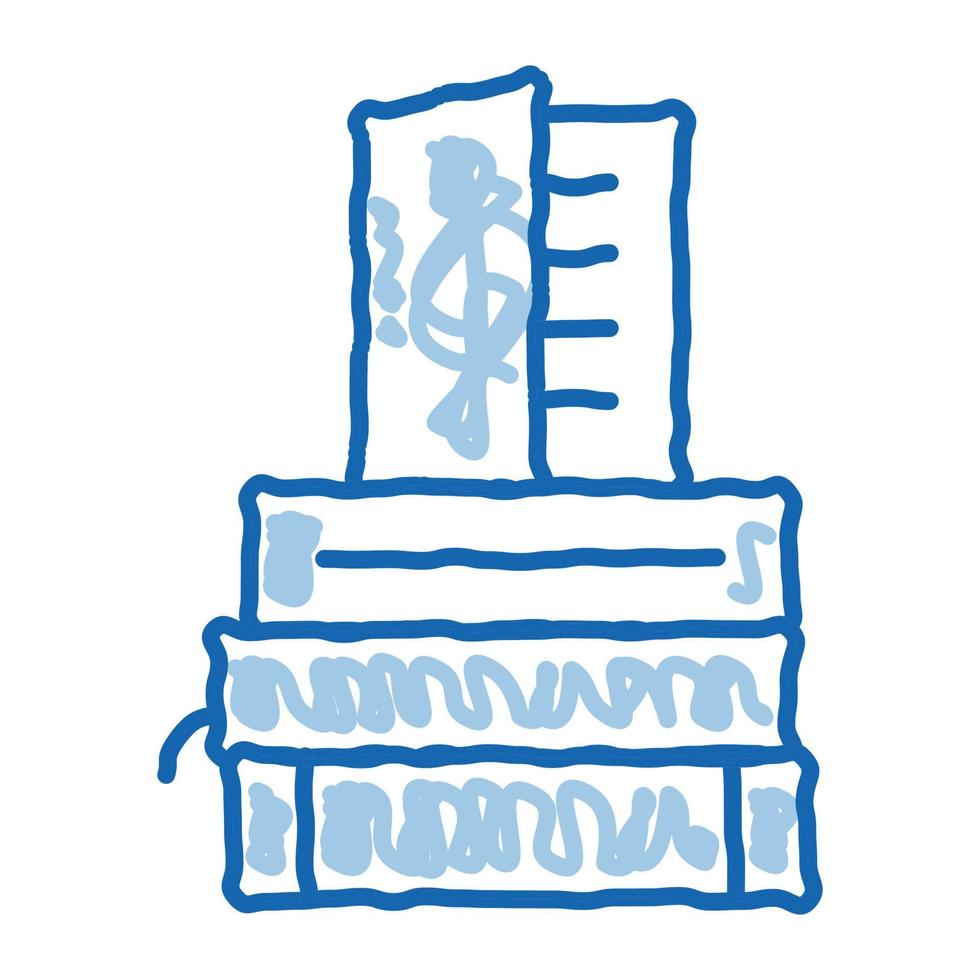stack of books doodle icon hand drawn illustration vector