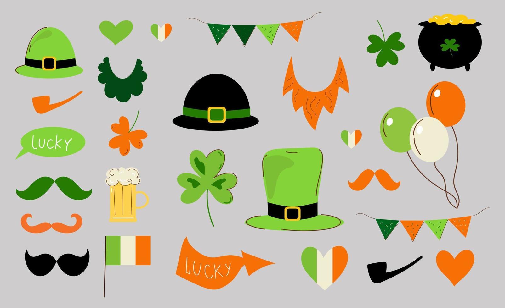 St. Patrick's Day.Vector doodle cartoon set illustration. vector