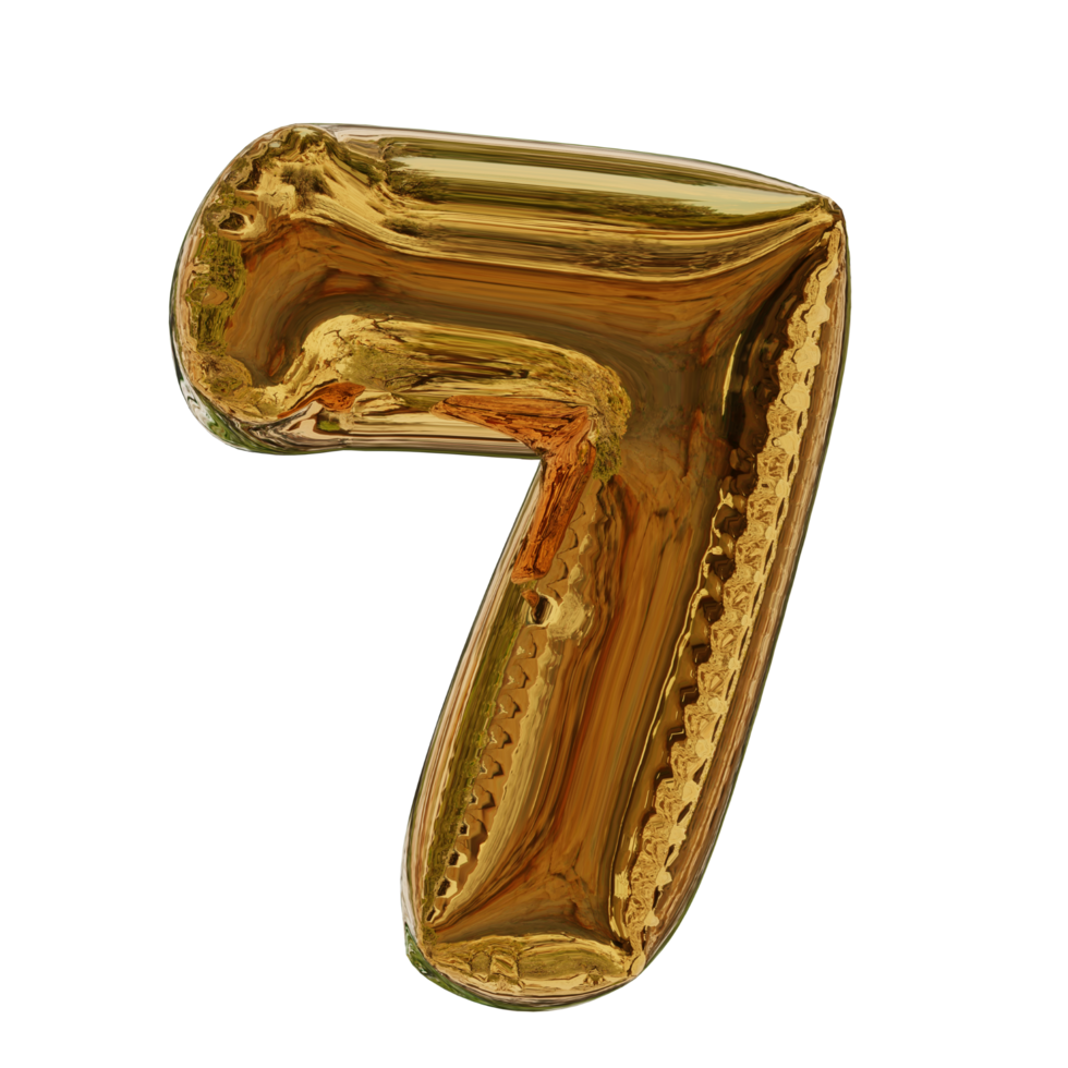 3D Golden balloon text png