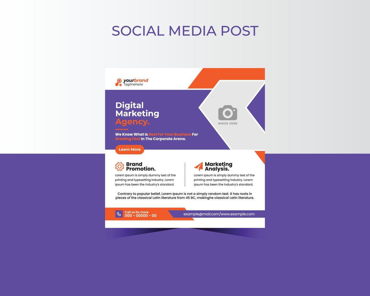 Digital Marketing Social Media Post Template vector