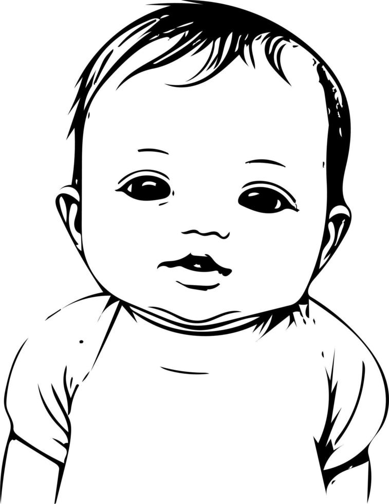 Cute and Simple Baby Line Art Illustrations vector