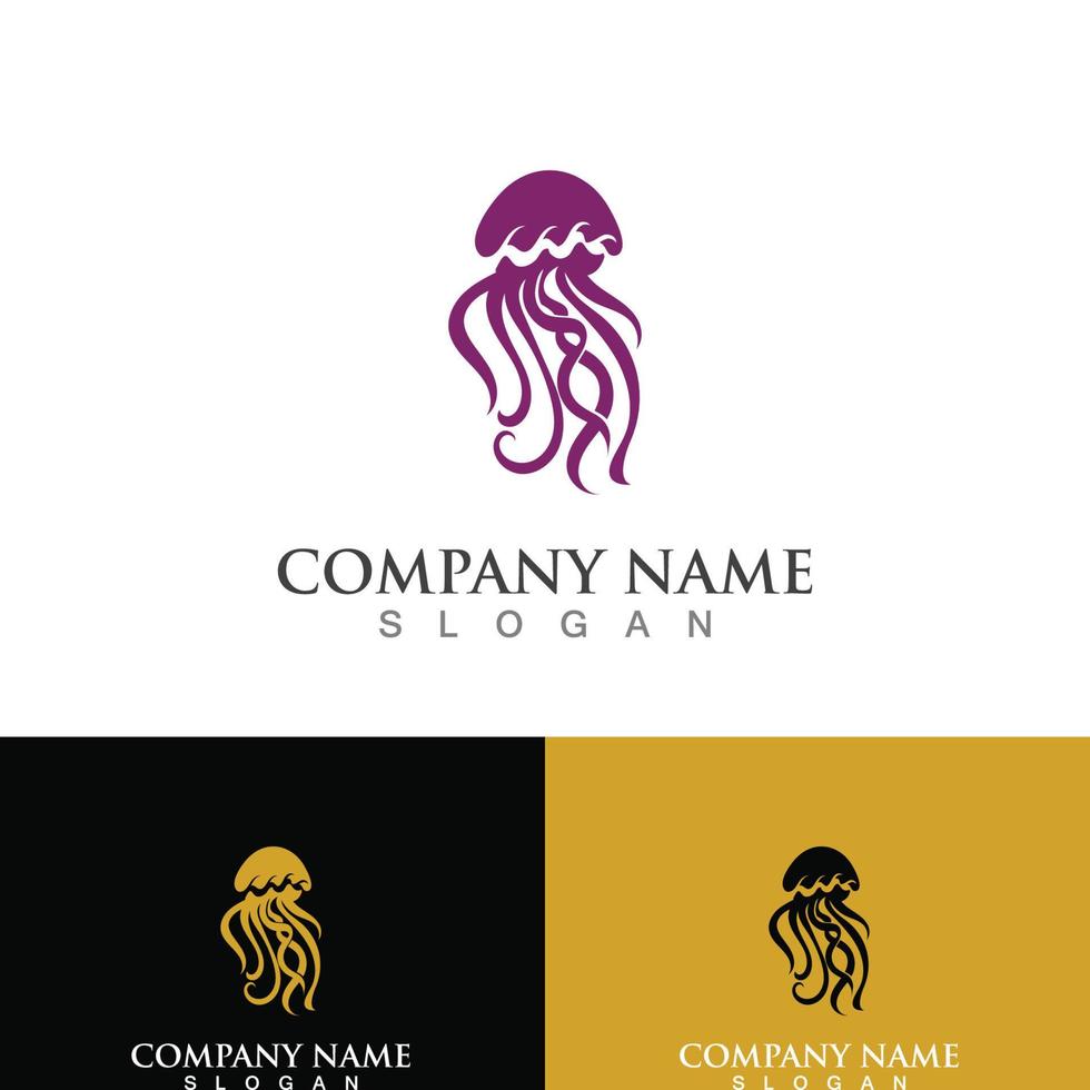diseño de ilustración de icono de medusa, plantilla de logotipo simple vector