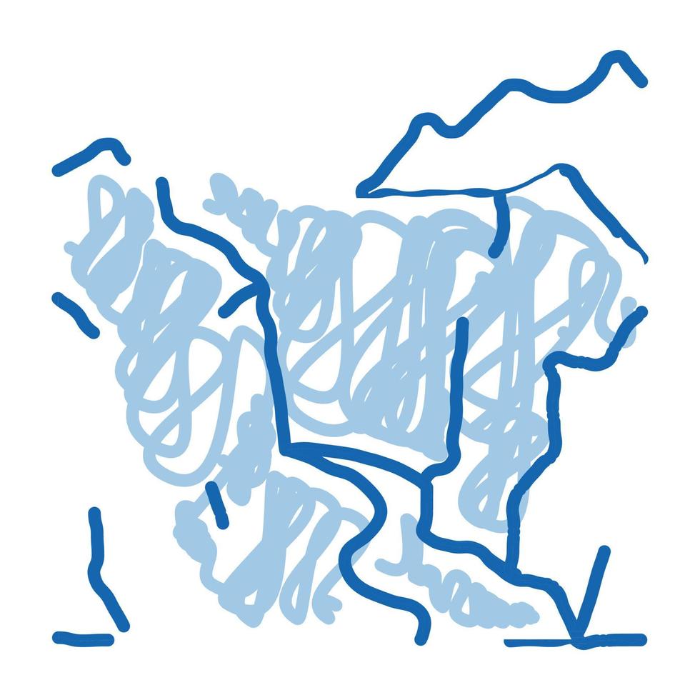 paisaje de montaña doodle icono dibujado a mano ilustración vector