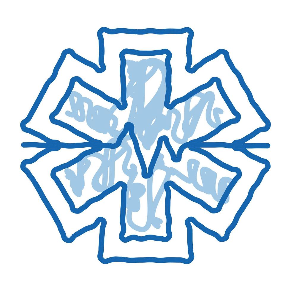 hypothermia cardiogram problems doodle icon hand drawn illustration vector