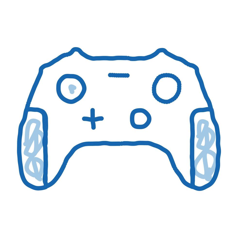 Interactive Kids Video Games Gamepad doodle icon hand drawn illustration vector