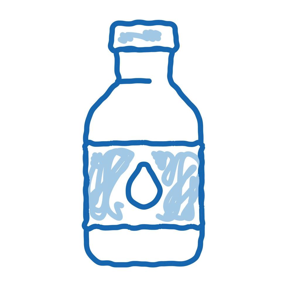 agua saludable en botella de plástico doodle icono dibujado a mano ilustración vector