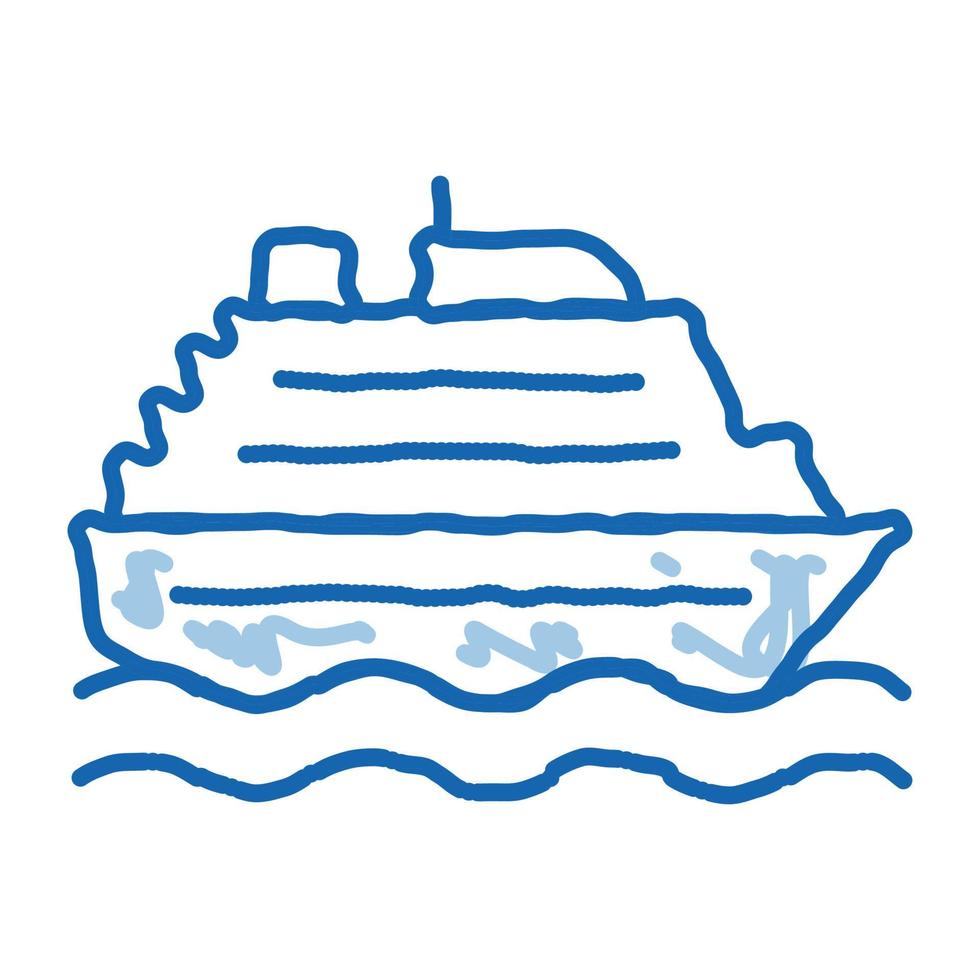 transporte público ferry doodle icono dibujado a mano ilustración vector