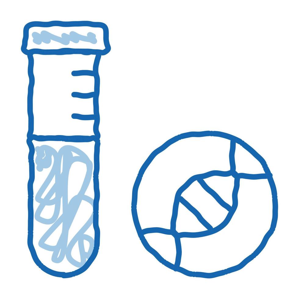 Glass Vial With Liquid Biomaterial doodle icon hand drawn illustration vector