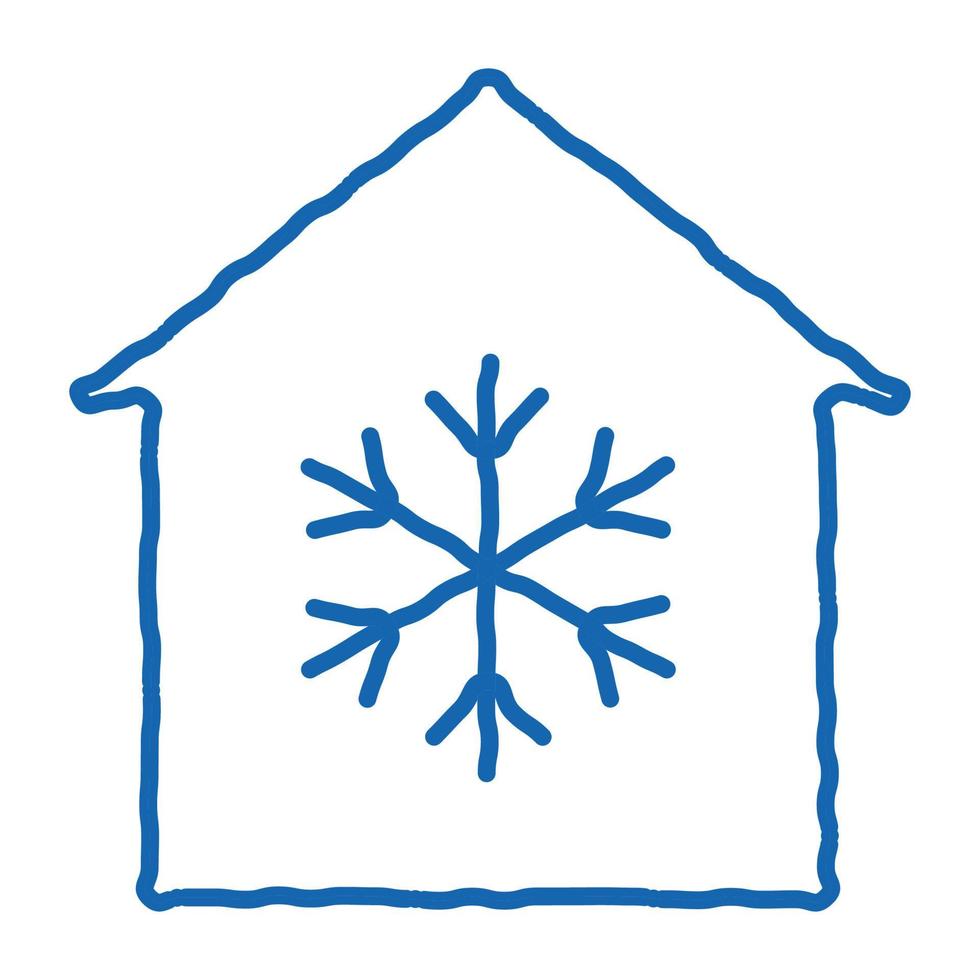 vector de equipo de enfriamiento de edificio y copo de nieve