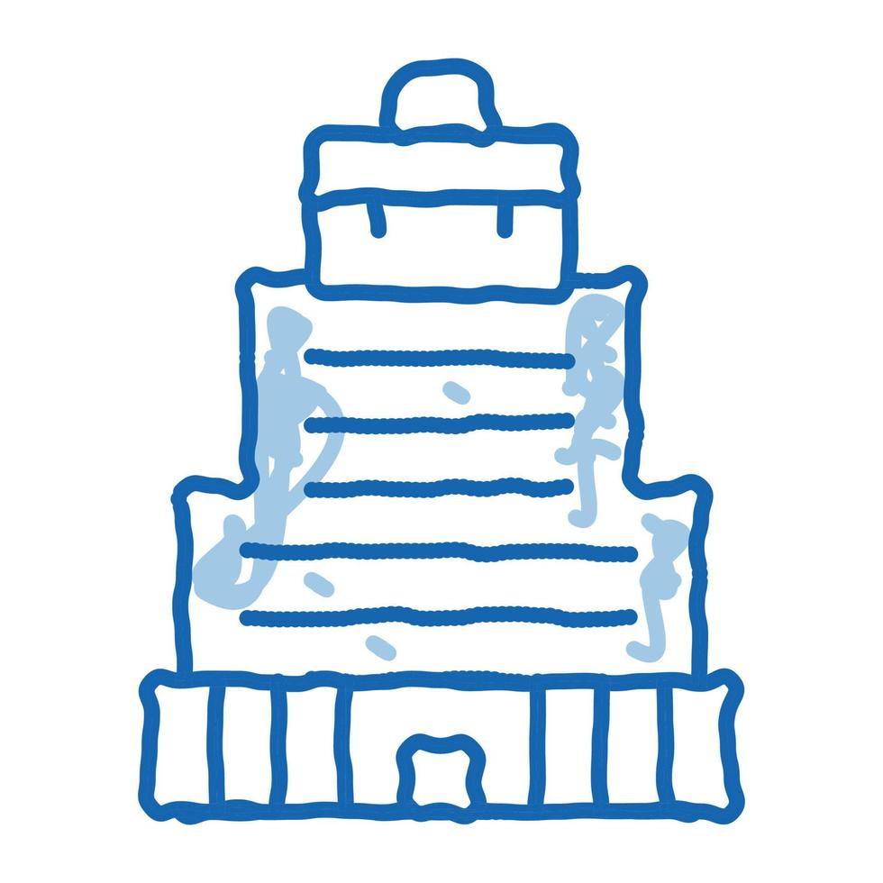 Building Skyscraper Business Center doodle icon hand drawn illustration vector