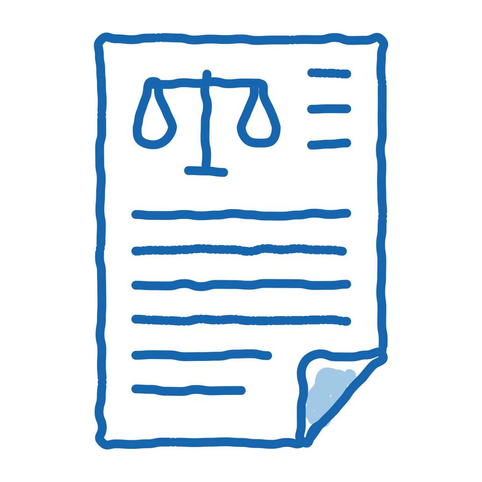 escalas ley y sentencia doodle icono dibujado a mano ilustración vector