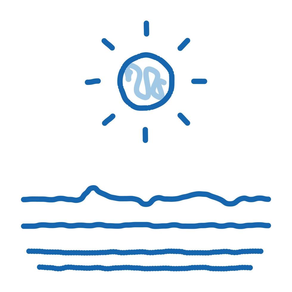 Drying Out Skin in Sun doodle icon hand drawn illustration vector