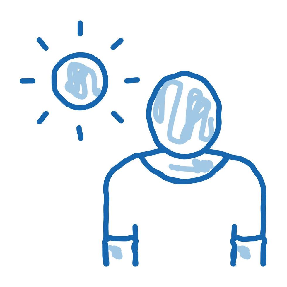 exposición al sol para hombre doodle icono dibujado a mano ilustración vector