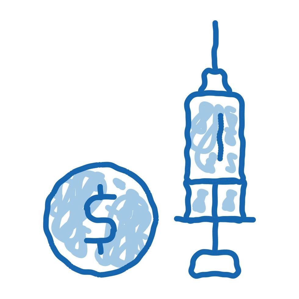 Expensive Medical Injection doodle icon hand drawn illustration vector