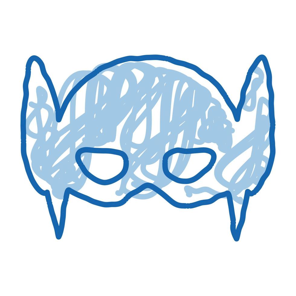 ilustración de dibujado a mano de icono de doodle de máscara de superhéroe vector