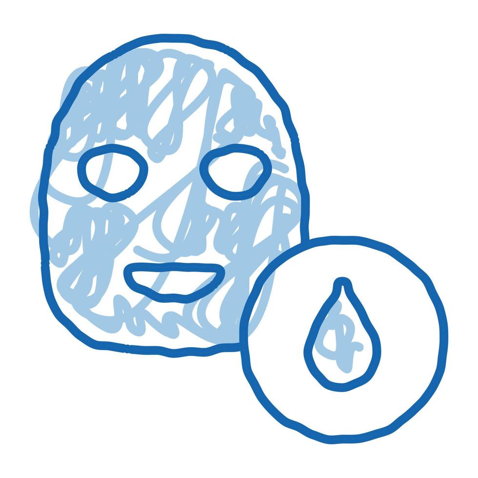 Facial Mask Water Drop doodle icon hand drawn illustration vector