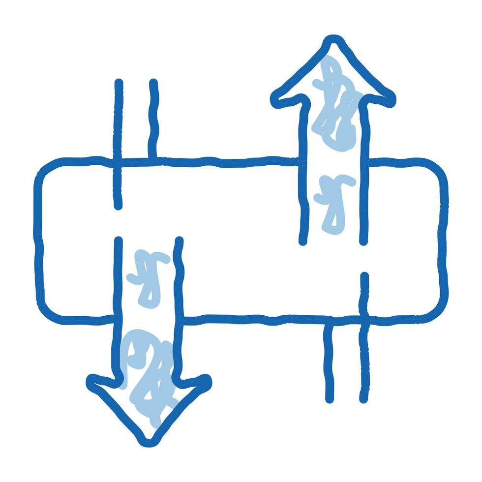 colchón ventilación doodle icono dibujado a mano ilustración vector