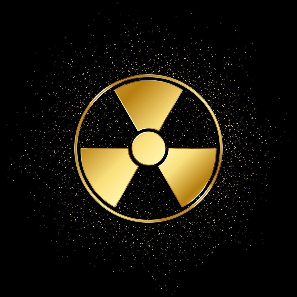 radiation, danger, sign gold icon. Vector illustration of golden particle background. Gold vector icon