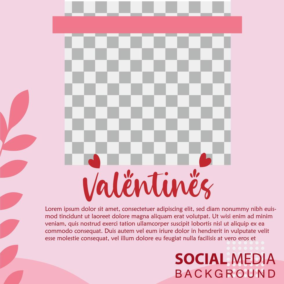 Valentine's Day holidays square templates.Social media post Vector illustration for greeting card, mobile apps, banner design and web ads