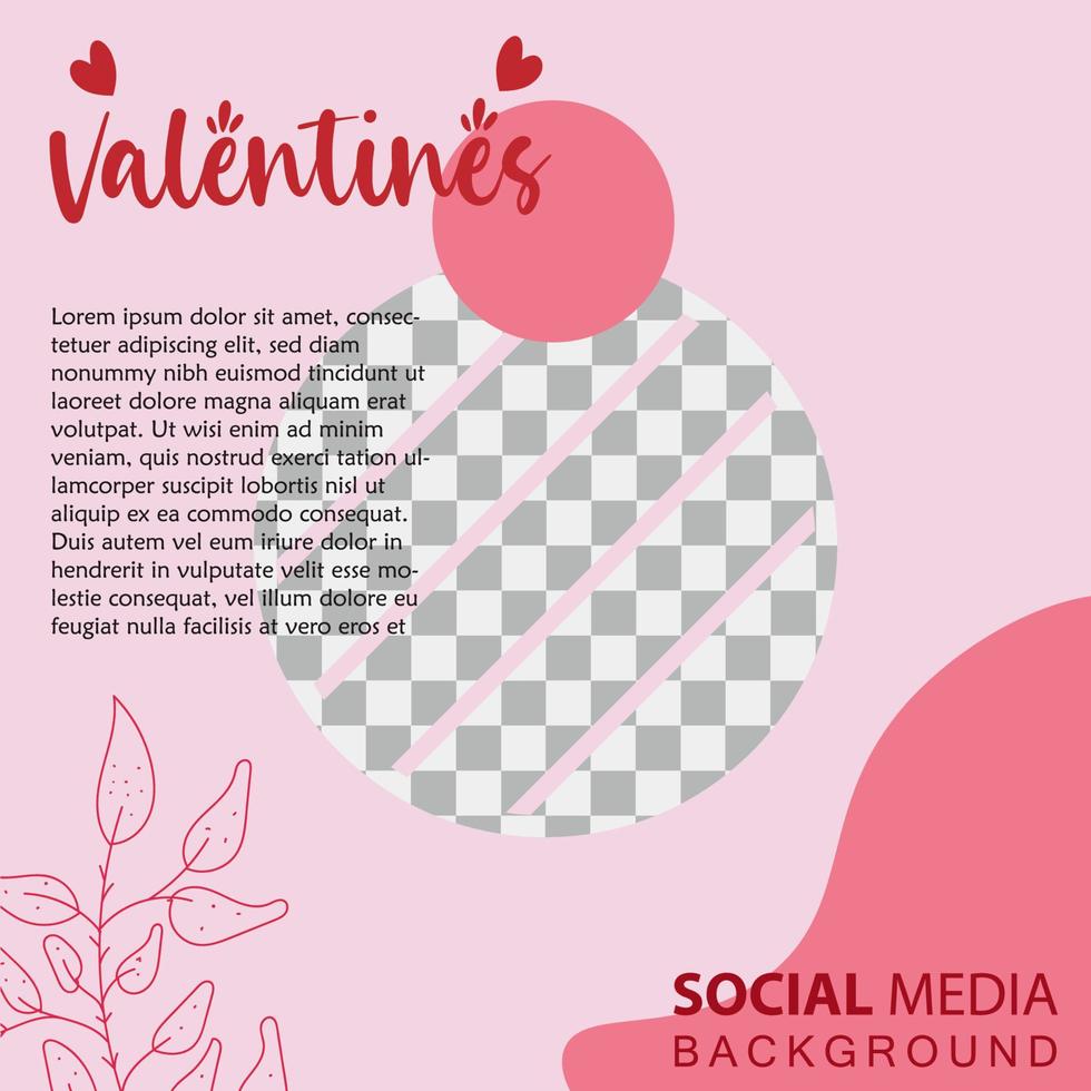 Valentine's Day holidays square templates.Social media post Vector illustration for greeting card, mobile apps, banner design and web ads