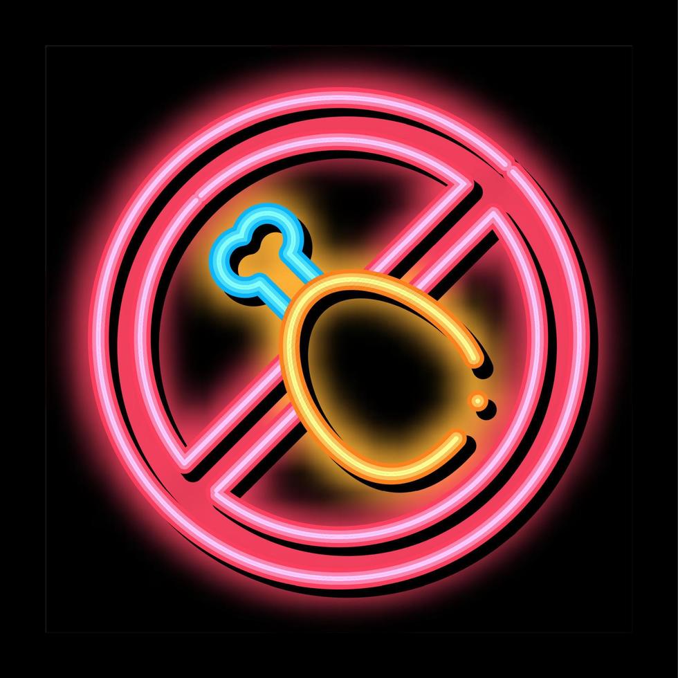 Allergen Free Sign Fat Food neon glow icon illustration vector