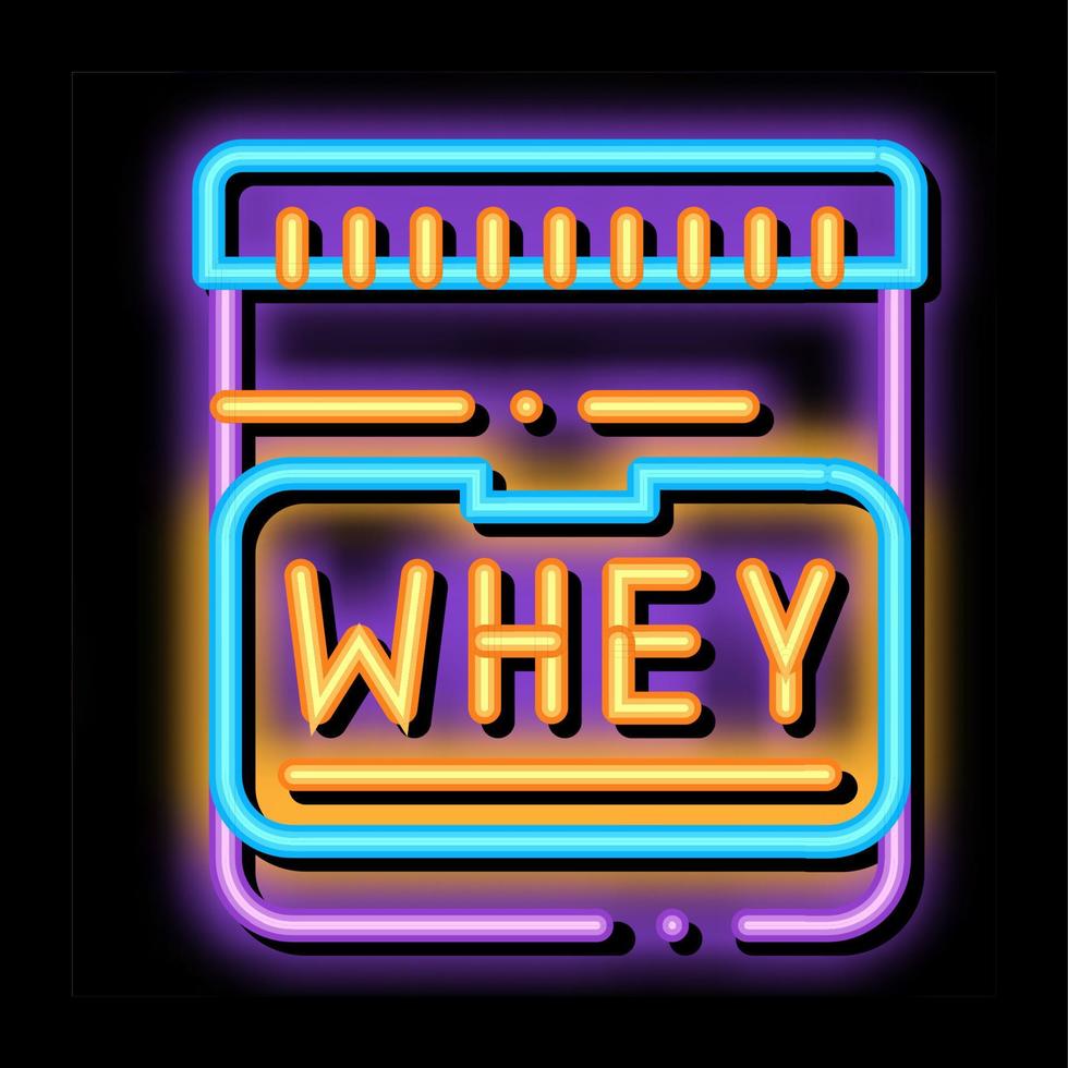 Whey Protein Container Sport neon glow icon illustration vector