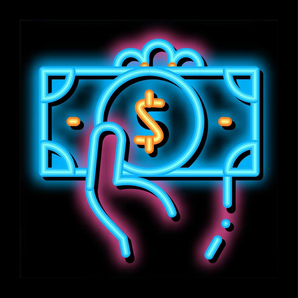 Volunteers Support Money neon glow icon illustration vector