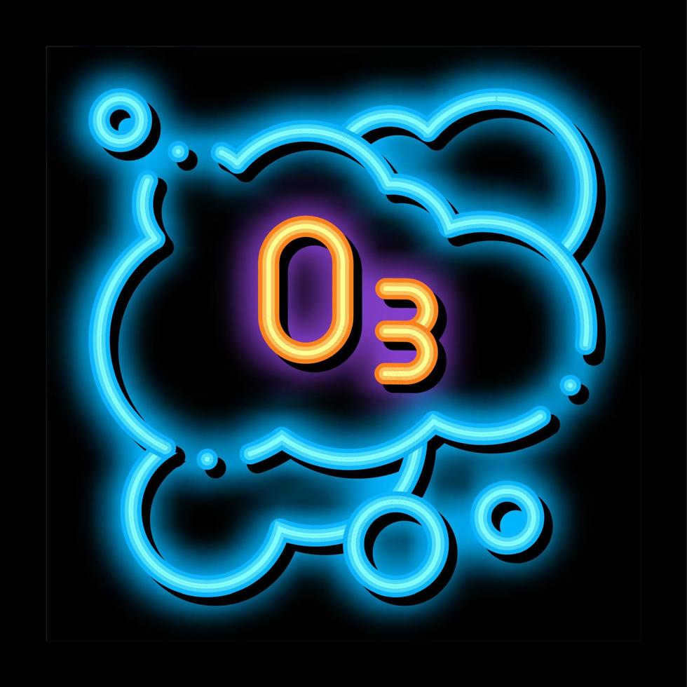 ilustración de icono de resplandor de neón de espuma de ozono de servicio de lavandería vector
