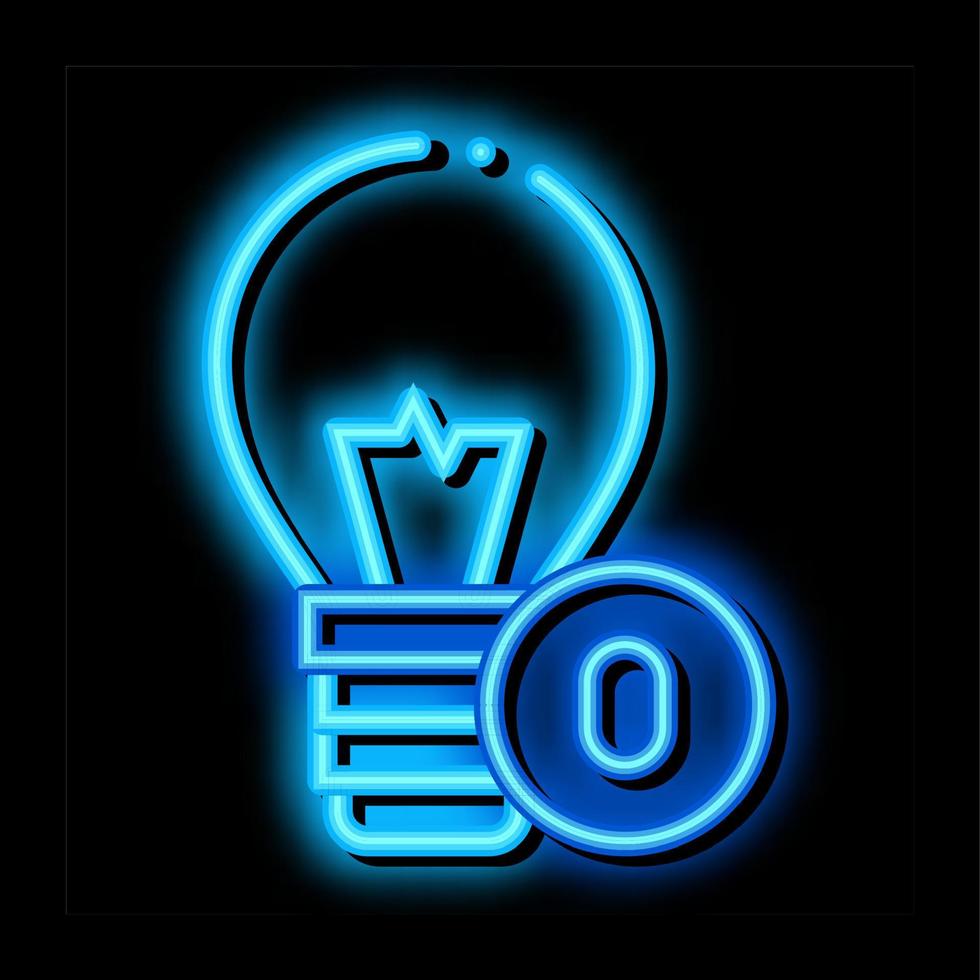 Lightbulb Lamp neon glow icon illustration vector