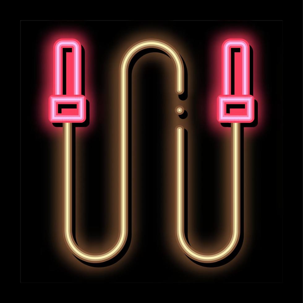 Jump Rope neon glow icon illustration vector