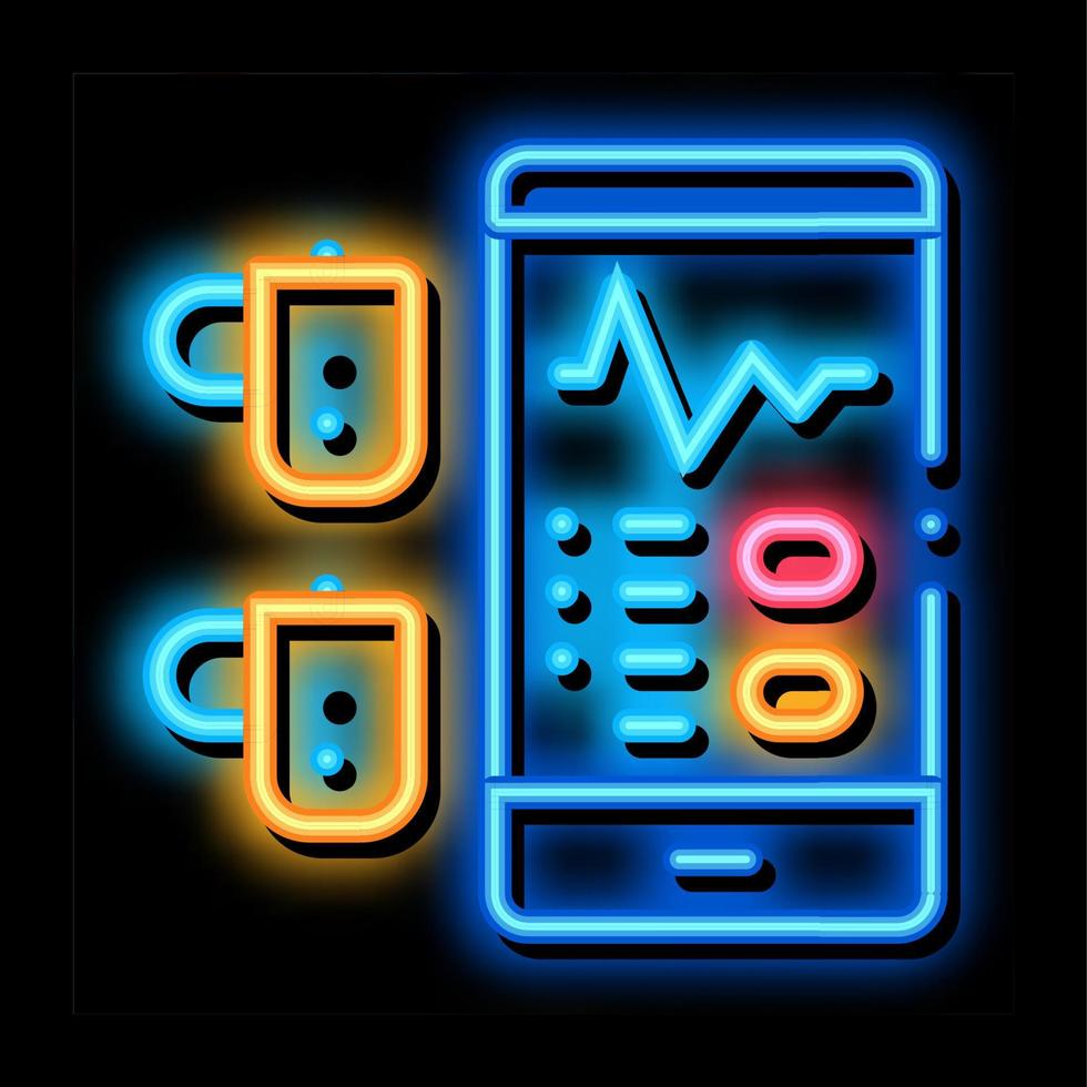 Monitoring Device Hearing neon glow icon illustration vector