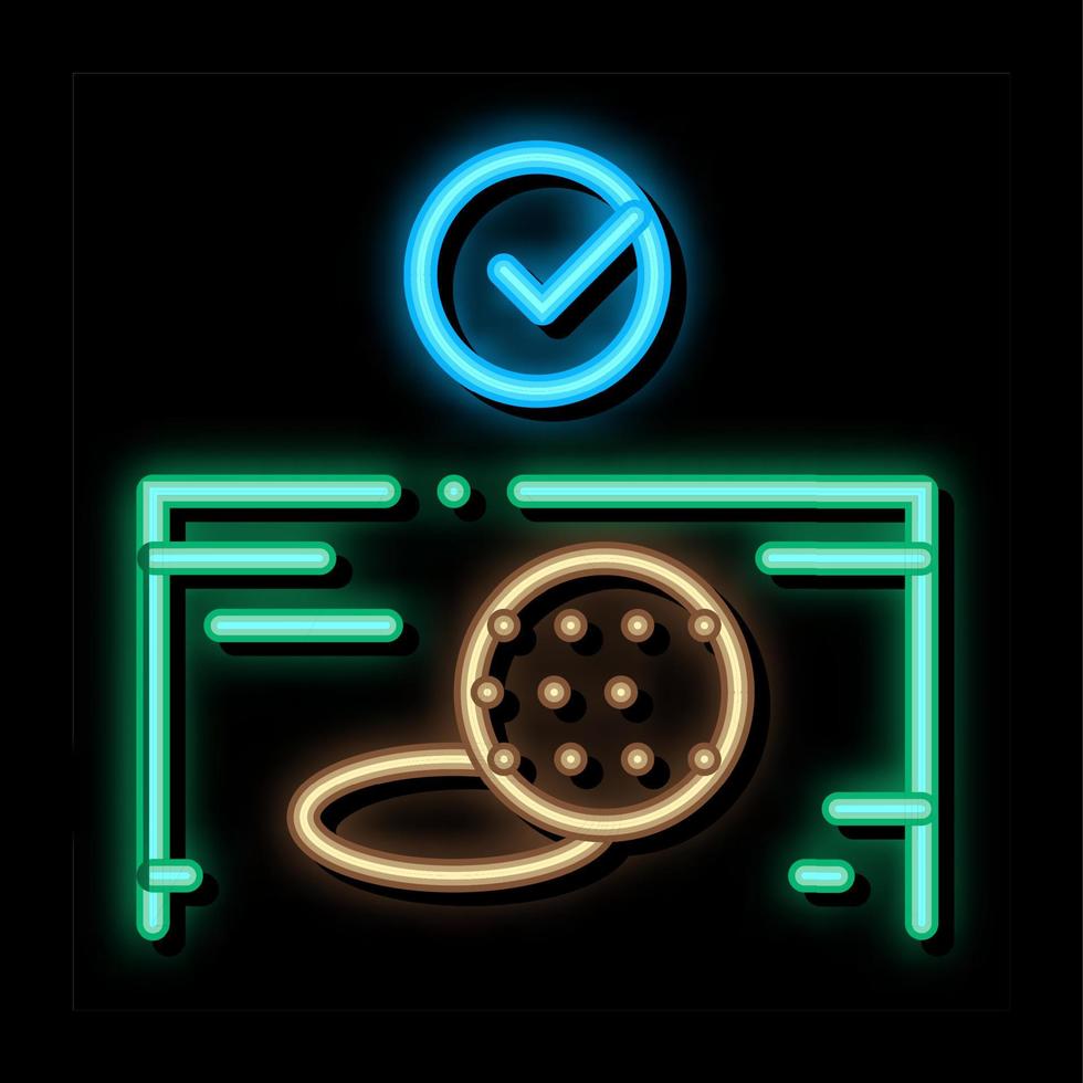 Ball Hits Hole neon glow icon illustration vector