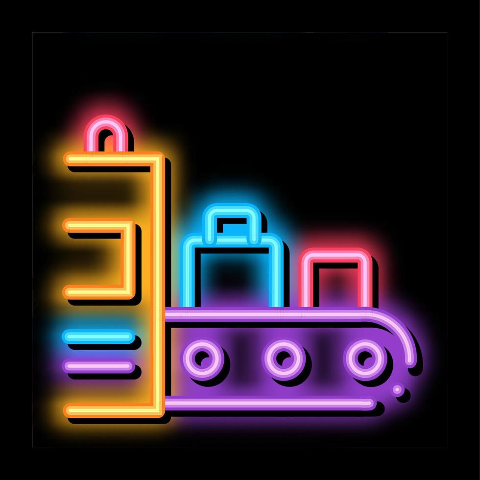 Luggage Security System neon glow icon illustration vector